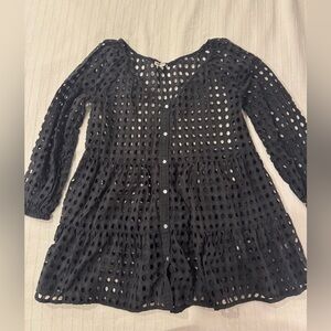 Solid & Striped Black Eyelet Coverup